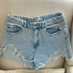 Zara high waisted cut off denim shorts